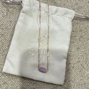 Kendra Scott Rose Gold Necklace with Lavender Pendant